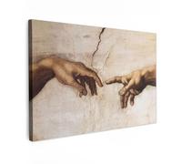MuchoWow© Canvas Wall Art 12"x8" / 30x20 cm Decor Paintings Print framed on Canvas Pictures for Hallway Adam - Michelangelo - Painting - Creation of Adam