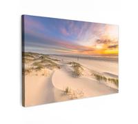 MuchoWow© Canvas Wall Art 12"x8" / 30x20 cm Decor Paintings Prints framed on Canvas Decorations Wallart Sunset - Sea - Beach - Dunes - Nature