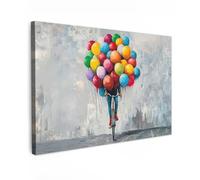 MuchoWow© Canvas Wall Art 12"x8" / 30x20 cm Decor Prints for Living Room Decorative Canvases Hall Artwork Balloons - Street art - Vintage
