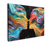 MuchoWow© Canvas Wall Art 16"x12" / 40x30 cm Decor Paintings Prints framed on Canvas Decorations Wallart Art - People - Modern - Black