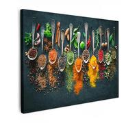 MuchoWow© Canvas Wall Art 16"x12" / 40x30 cm Decor Prints for Living Room Decorative Canvases Hall Artwork Herbs - Spices - Spoons