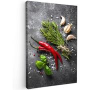 MuchoWow© Canvas Wall Art 16"x24" / 40x60 cm Decor Hanging Pictures for Living Room Canvus Artwork Deco Walls Pepper - Herbs - Spices - Concrete
