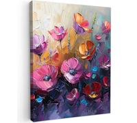 MuchoWow© Canvas Wall Art 20"x28" / 50x70 cm Decor Hanging Pictures for Living Room Canvus Artwork Deco Walls Flowers - Botanical - Art - Pink - Nature