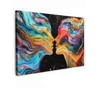 MuchoWow© Canvas Wall Art 24"x16" / 60x40 cm Decor Paintings Prints framed on Canvas Decorations Wallart Art - People - Modern - Black