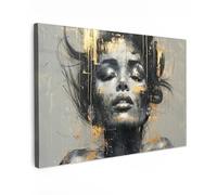 MuchoWow© Canvas Wall Art 24"x16" / 60x40 cm Decor Prints for Living Room Decorative Canvases Hall Artwork Woman - Art - Gold - Abstract - Glamour