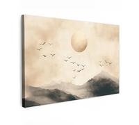 MuchoWow© Canvas Wall Art 24"x16" / 60x40 cm Home Decor Paintings for Living Room Decorations Gifts Hallway Landscape - Japandi - Bird