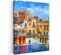 MuchoWow© Canvas Wall Art 24"x31" / 60x80 cm Decor Paintings Print framed on Canvas Pictures for Hallway Architecture - Moat - Art - Modern