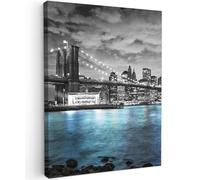 MuchoWow© Canvas Wall Art 24"x31" / 60x80 cm Decor Paintings Prints framed on Canvas Decorations Wallart New York - Skyline - City - Blue