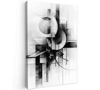 MuchoWow© Canvas Wall Art 24"x35" / 60x90 cm Decor Paintings Print framed on Canvas Pictures for Hallway Abstract - Art - Modern - Black and white