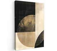 MuchoWow© Canvas Wall Art 24"x35" / 60x90 cm Home Decor Paintings for Living Room Decorations Gifts Hallway Abstract - Circles - Black - Gold