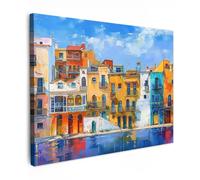 MuchoWow© Canvas Wall Art 28"x20" / 70x50 cm Decor Paintings Print framed on Canvas Pictures for Hallway Architecture - Moat - Art - Modern