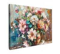 MuchoWow© Canvas Wall Art 28"x20" / 70x50 cm Decor Paintings Prints framed on Canvas Decorations Wallart Flowers - Painting - Colourful - Watercolour