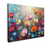 MuchoWow© Canvas Wall Art 31"x24" / 80x60 cm Decor Paintings Print framed on Canvas Pictures for Hallway Poppies - Flowers - Art - Botanical
