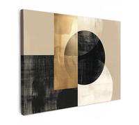 MuchoWow© Canvas Wall Art 31"x24" / 80x60 cm Decor Paintings Prints framed on Canvas Decorations Wallart Abstract - Gold - Black - Art