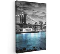 MuchoWow© Canvas Wall Art 31"x47" / 80x120 cm Decor Paintings Prints framed on Canvas Decorations Wallart New York - Skyline - City - Blue