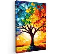 MuchoWow© Canvas Wall Art 31"x47" / 80x120 cm Decor Prints for Living Room Decorative Canvases Hall Artwork Tree - Art - Nature - Sunset