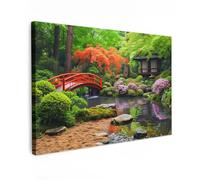MuchoWow© Canvas Wall Art 35"x24" / 90x60 cm Decor Hanging Pictures for Living Room Canvus Artwork Deco Walls Japanese garden - Nature - Trees - Plants - Japan
