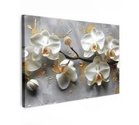 MuchoWow© Canvas Wall Art 35"x24" / 90x60 cm Decor Hanging Pictures for Living Room Canvus Artwork Deco Walls Flowers - Orchid - Abstract - Modern