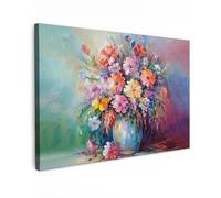 MuchoWow© Canvas Wall Art 35"x24" / 90x60 cm Decor Paintings Prints framed on Canvas Decorations Wallart Flowers - Art - Painting - Spring - Bouquet
