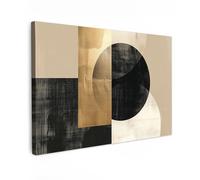 MuchoWow© Canvas Wall Art 35"x24" / 90x60 cm Decor Paintings Prints framed on Canvas Decorations Wallart Abstract - Gold - Black - Art