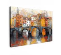 MuchoWow© Canvas Wall Art 35"x24" / 90x60 cm Decor Prints for Living Room Decorative Canvases Hall Artwork Moat - Art - Architecture - Brown