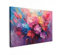 MuchoWow© Canvas Wall Art 35"x24" / 90x60 cm Home Decor Paintings for Living Room Decorations Gifts Hallway Flowers - Pink - Watercolour - Art