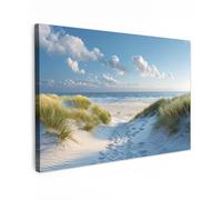 MuchoWow© Canvas Wall Art 35"x24" / 90x60 cm Home Decor Paintings for Living Room Decorations Gifts Hallway Dunes - Summer - Landscape - Sea - Beach