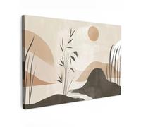 MuchoWow© Canvas Wall Art 47"x31" / 120x80 cm Decor Hanging Pictures for Living Room Canvus Artwork Deco Walls Japandi - Landscape - Beige