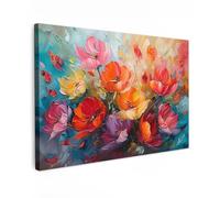 MuchoWow© Canvas Wall Art 47"x31" / 120x80 cm Decor Hanging Pictures for Living Room Canvus Artwork Deco Walls Flowers - Art - Watercolour - Botanical