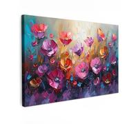 MuchoWow© Canvas Wall Art 47"x31" / 120x80 cm Decor Hanging Pictures for Living Room Canvus Artwork Deco Walls Flowers - Botanical - Art - Pink - Nature