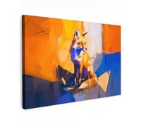 MuchoWow© Canvas Wall Art 47"x31" / 120x80 cm Decor Paintings Print framed on Canvas Pictures for Hallway Fox - Orange - Shapes - Abstract
