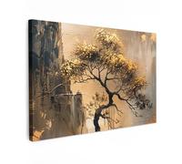 MuchoWow© Canvas Wall Art 47"x31" / 120x80 cm Decor Paintings Prints framed on Canvas Decorations Wallart Art - Tree - Gold - Modern