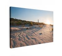 MuchoWow© Canvas Wall Art 47"x31" / 120x80 cm Decor Paintings Prints framed on Canvas Decorations Wallart Lighthouse - Beach - Landscape - Dunes