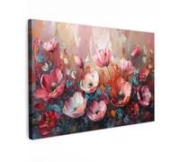 MuchoWow© Canvas Wall Art 47"x31" / 120x80 cm Decor Prints for Living Room Decorative Canvases Hall Artwork Roses - Pink - Flowers - Botanical - Art