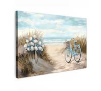 MuchoWow© Canvas Wall Art 47"x31" / 120x80 cm Decor Prints for Living Room Decorative Canvases Hall Artwork Beach - Sea - Bike - Vintage - Flowers