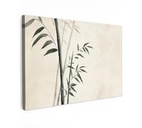 MuchoWow© Canvas Wall Art 47"x31" / 120x80 cm Home Decor Paintings for Living Room Decorations Gifts Hallway Japandi - Bamboo - Beige