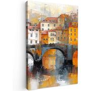 MuchoWow© Canvas Wall Art 8"x12" / 20x30 cm Decor Prints for Living Room Decorative Canvases Hall Artwork Moat - Art - Architecture - Brown