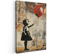 MuchoWow© Canvas Wall Art Home Decor Paintings for Living Room Decorations | 16"x24" / 40x60 cm - Gifts Hallway Graffiti - Banksy - Girl - Street