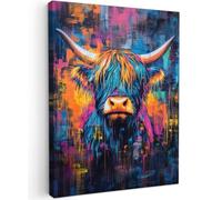 MuchoWow© Canvas Wall Art Work 12"x16" / 30x40 cm House Decoration for Living Room Home Decor Pictures Walls Highlander - Abstract - Colorful