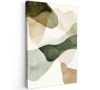 MuchoWow© Canvas Wall Art Work 16"x24" / 40x60 cm House Decoration for Living Room Home Decor Pictures Walls Japandi - Abstract - Green