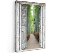 MuchoWow© Canvas Wall Art Work 24"x35" / 60x90 cm House Decoration for Living Room Home Decor Pictures Walls Bamboo - Japan - View - Forest