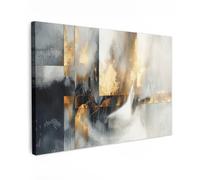 MuchoWow© Canvas Wall Art Work 35"x24" / 90x60 cm Room Decor Painting Wallfillers Picture Decoration Prints Art - Gold - Silver - Abstract
