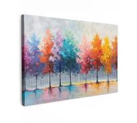 MuchoWow© Canvas Wall Art Work 47"x31" / 120x80 cm House Decoration for Living Room Home Decor Pictures Walls Trees - Watercolour - Pastel - Art
