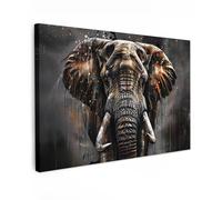 MuchoWow© Canvas Wall Art Work 47"x31" / 120x80 cm House Decoration for Living Room Home Decor Pictures Walls Elephant - Watercolor - Wild Animals - Luxury