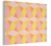 MuchoWow© Decorative Wall Panels Acoustic Noise And Sound Absorbing | 80x60 cm - Soundproofing Proofing Panel Room Treatment Soundproof Felt Boards Colorful - Checkered pattern - Leaf shapes
