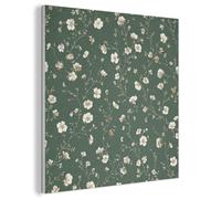 MuchoWow© Felt Boards For Walls 60x60 cm Acoustic Room Treatment Wall Panels Sound Decorative Panel Accessories Soundproof Noise Absorbing Flowers - Classic - Green