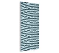 MuchoWow© Felt Boards For Walls 80x160 cm Acoustic Room Treatment Wall Panels Sound Decorative Panel Accessories Soundproof Noise Absorbing Pattern - Blue - Lines - Zigzag