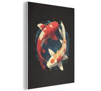 MuchoWow© Felt Panel 30x40 cm Framed Print Painting for Entryway Interior Accent Decoration Wall Art Pisces - Circle - Orange - Harmony