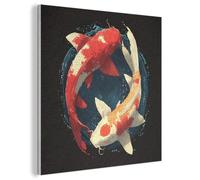 MuchoWow© Felt Panel 40x40 cm Framed Print Painting for Entryway Interior Accent Decoration Wall Art Pisces - Circle - Orange - Harmony