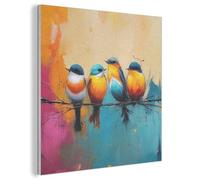 MuchoWow© Felt Panel 50x50 cm Room Style Piece Wallfillers Visual Display Decoration Wall Art Birds - Colorful - Branch - Abstract